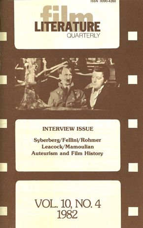 LITERATURE / FILM QUARTERLY magazine side cover Issue 40  Vol 10 # 4  1982